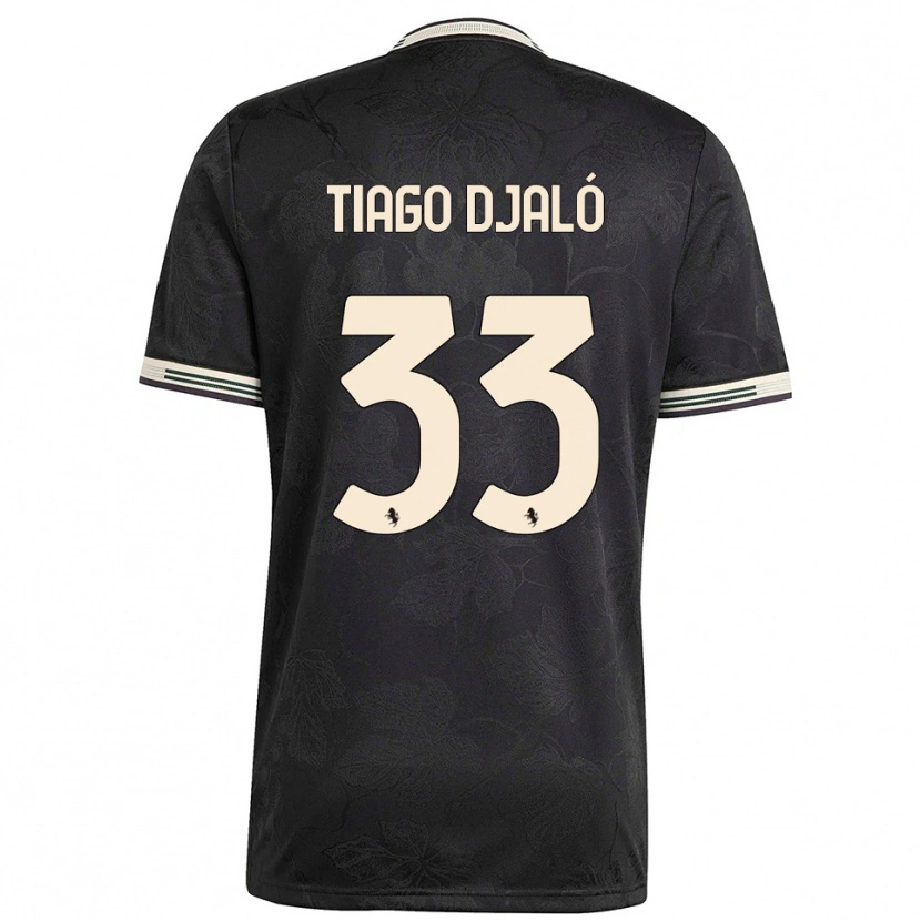 Danxen Uomo Maglia Tiago Djaló #33 Nero Bianco Verde Kit Gara Third 2025/26 Maglietta