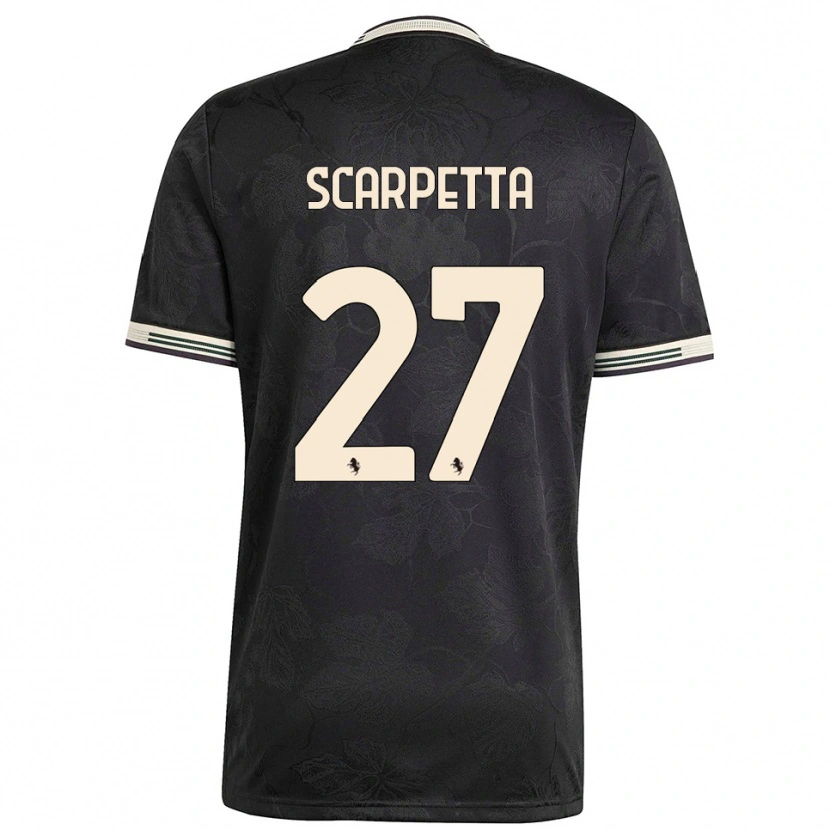 Danxen Uomo Maglia Jacopo Scarpetta #27 Nero Bianco Verde Kit Gara Third 2025/26 Maglietta