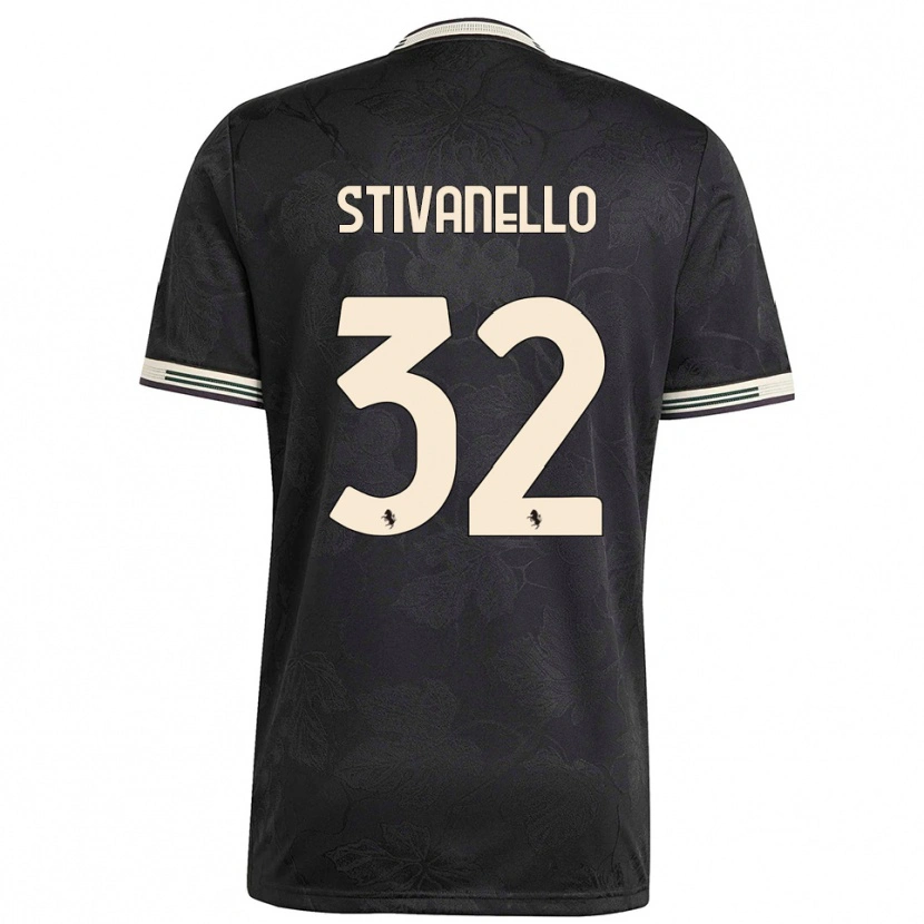 Danxen Uomo Maglia Riccardo Stivanello #32 Nero Bianco Verde Kit Gara Third 2025/26 Maglietta