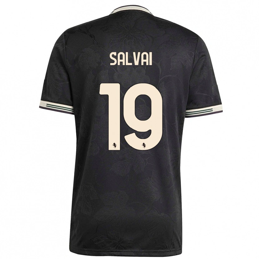 Danxen Uomo Maglia Pietro Salvai #19 Nero Bianco Verde Kit Gara Third 2025/26 Maglietta