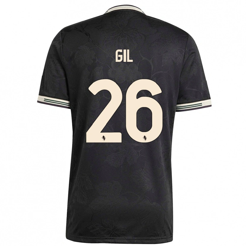 Danxen Uomo Maglia Javier Gil #26 Nero Bianco Verde Kit Gara Third 2025/26 Maglietta
