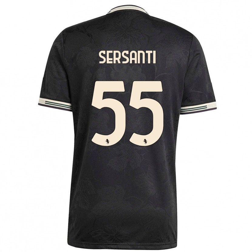 Danxen Uomo Maglia Alessandro Sersanti #55 Nero Bianco Verde Kit Gara Third 2025/26 Maglietta