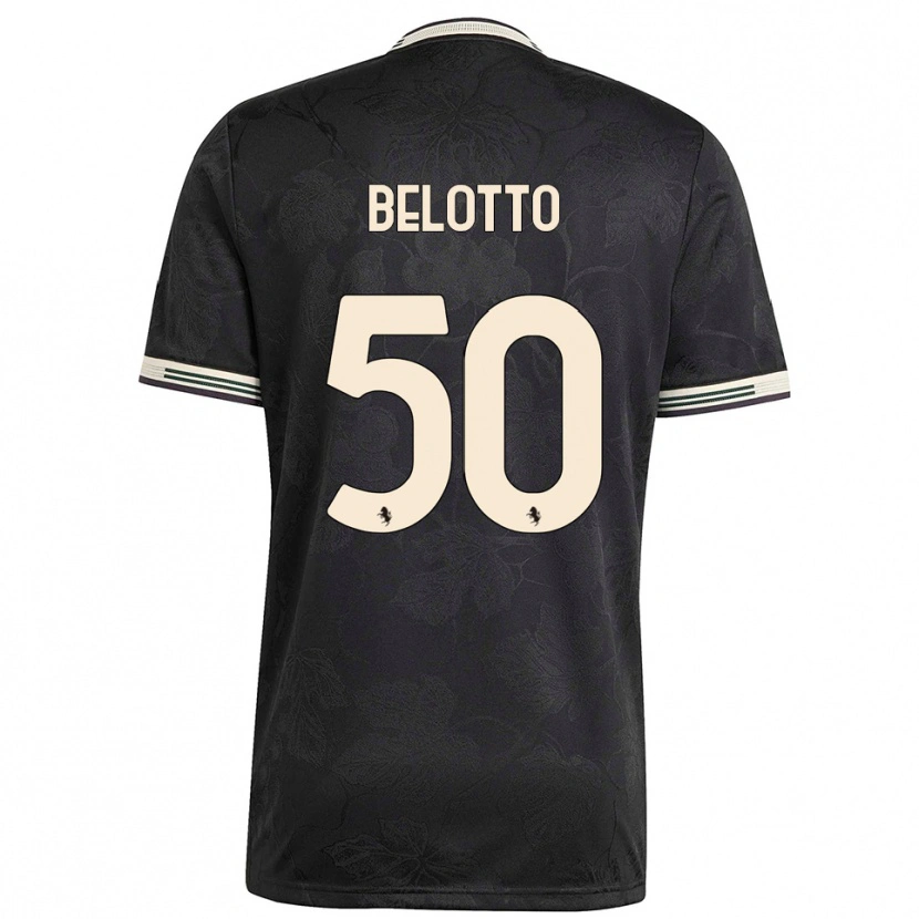 Danxen Uomo Maglia Soledad Belotto #50 Nero Bianco Verde Kit Gara Third 2025/26 Maglietta