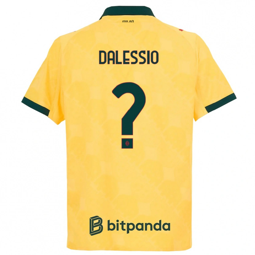 Danxen Uomo Maglia Leonardo Dalessio #0 Giallo Nero Kit Gara Third 2025/26 Maglietta