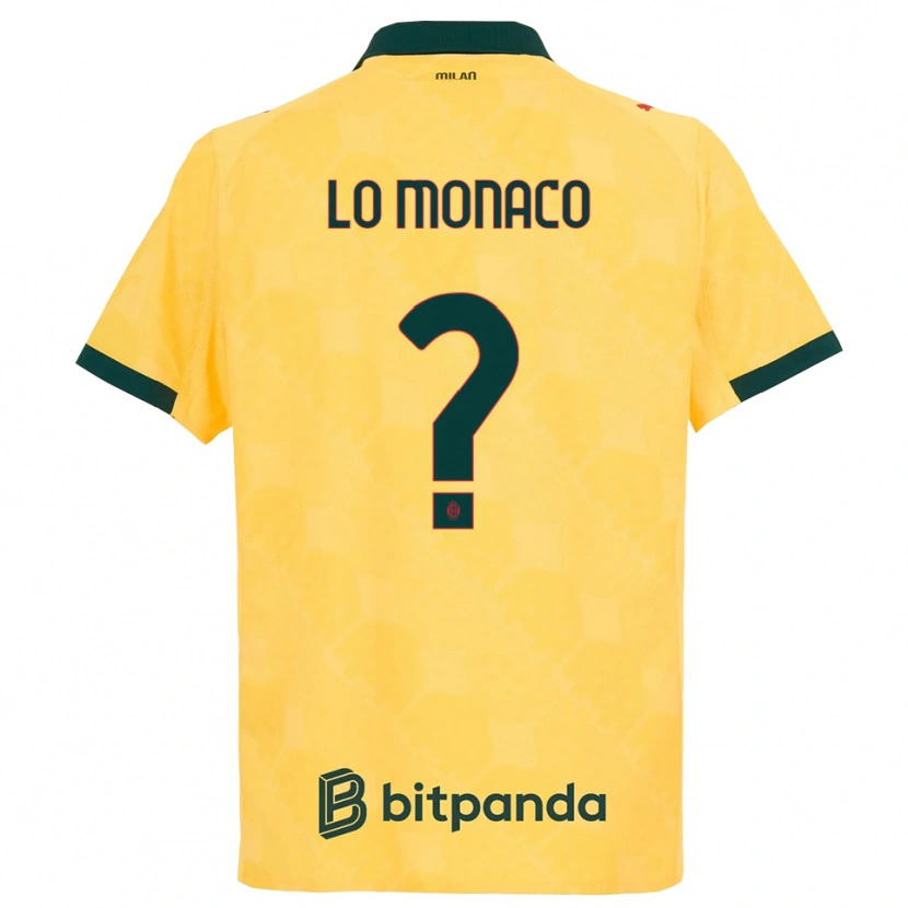 Danxen Uomo Maglia Kevin Lo Monaco #0 Giallo Nero Kit Gara Third 2025/26 Maglietta