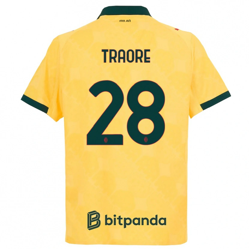 Danxen Uomo Maglia Chaka Traorè #28 Giallo Nero Kit Gara Third 2025/26 Maglietta