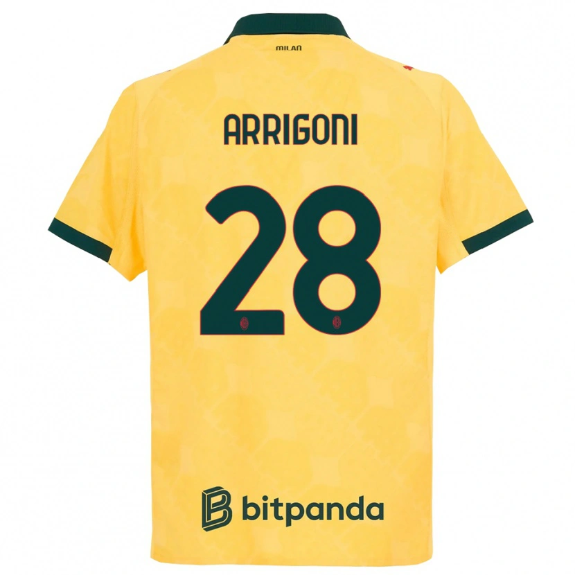 Danxen Uomo Maglia Giorgia Arrigoni #28 Giallo Nero Kit Gara Third 2025/26 Maglietta