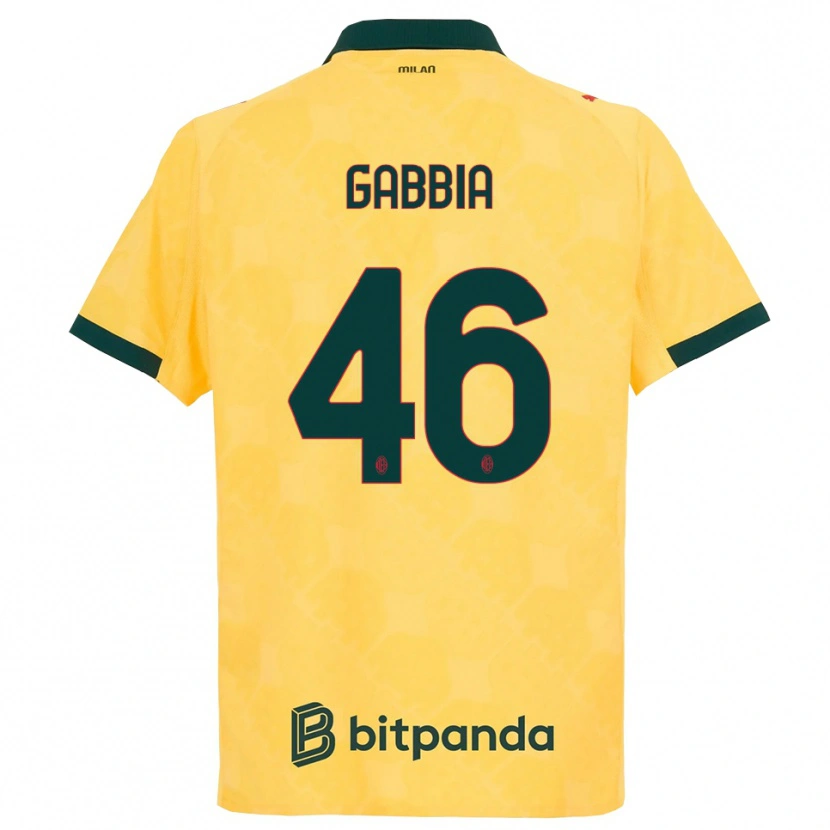 Danxen Uomo Maglia Matteo Gabbia #46 Giallo Nero Kit Gara Third 2025/26 Maglietta