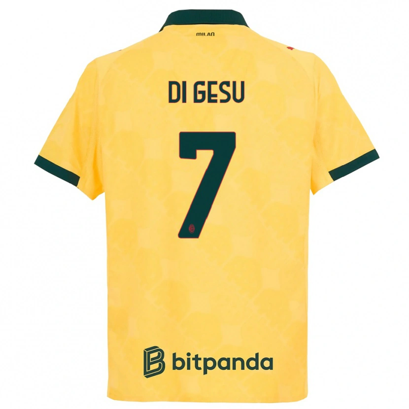 Danxen Uomo Maglia Enrico Di Gesu #7 Giallo Nero Kit Gara Third 2025/26 Maglietta