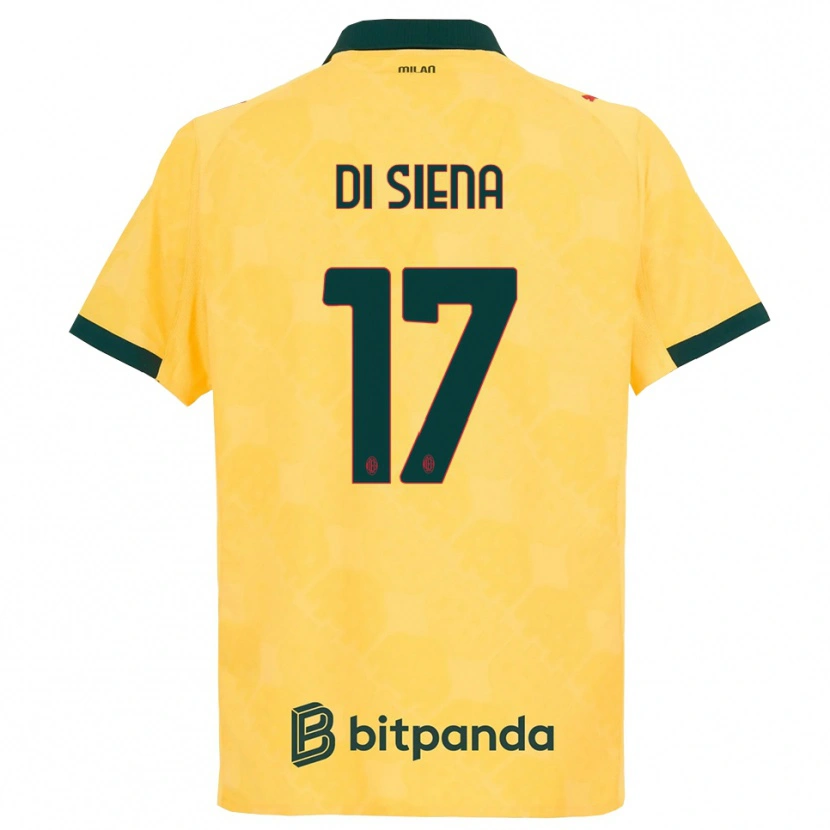 Danxen Uomo Maglia Andrea Di Siena #17 Giallo Nero Kit Gara Third 2025/26 Maglietta