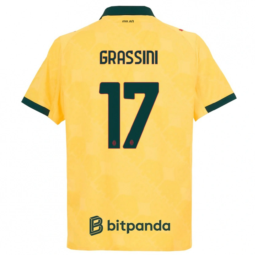 Danxen Uomo Maglia Riccardo Grassini #17 Giallo Nero Kit Gara Third 2025/26 Maglietta