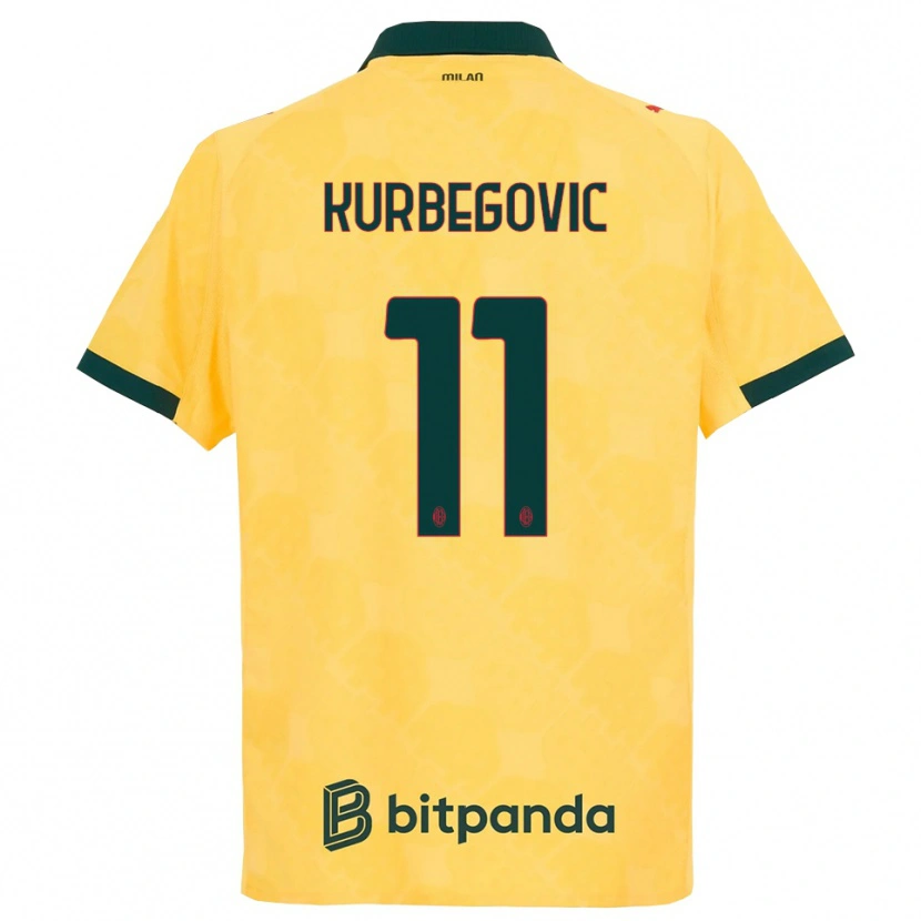 Danxen Uomo Maglia Dino Kurbegovic #11 Giallo Nero Kit Gara Third 2025/26 Maglietta