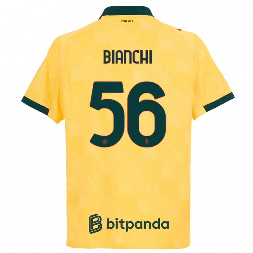 Danxen Uomo Maglia Alessandro Bianchi #56 Giallo Nero Kit Gara Third 2025/26 Maglietta