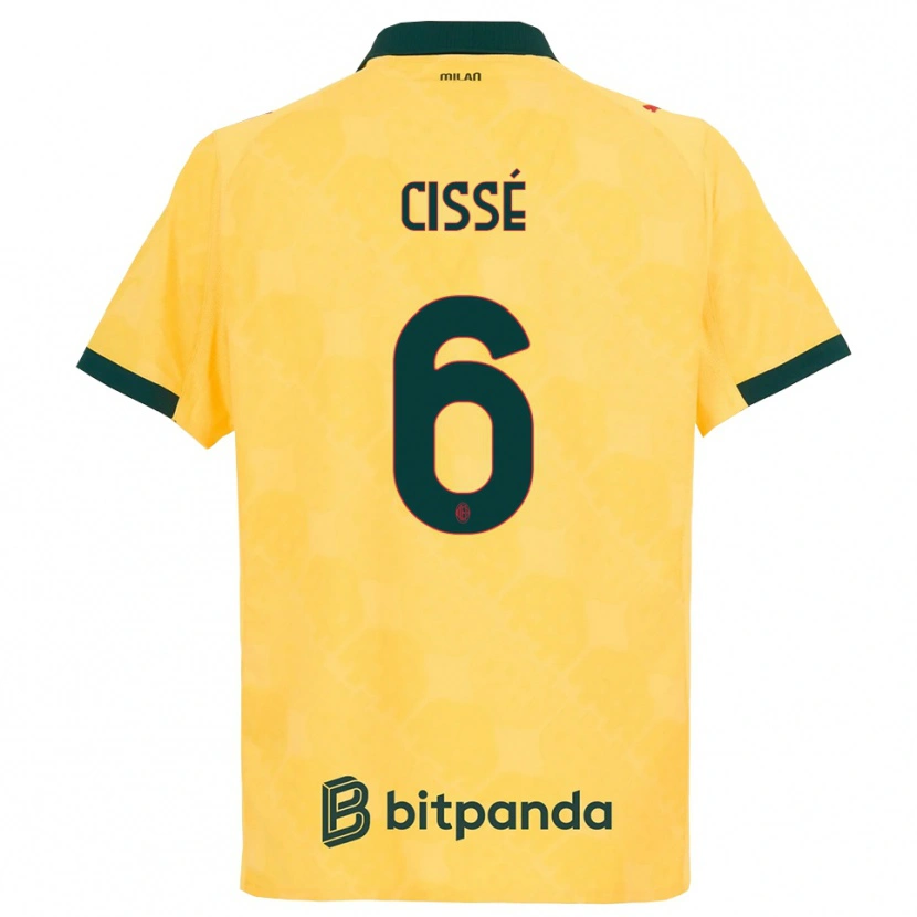 Danxen Uomo Maglia Maiga-Hamadoun Cissé #6 Giallo Nero Kit Gara Third 2025/26 Maglietta