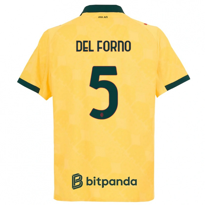 Danxen Uomo Maglia Luca Del Forno #5 Giallo Nero Kit Gara Third 2025/26 Maglietta