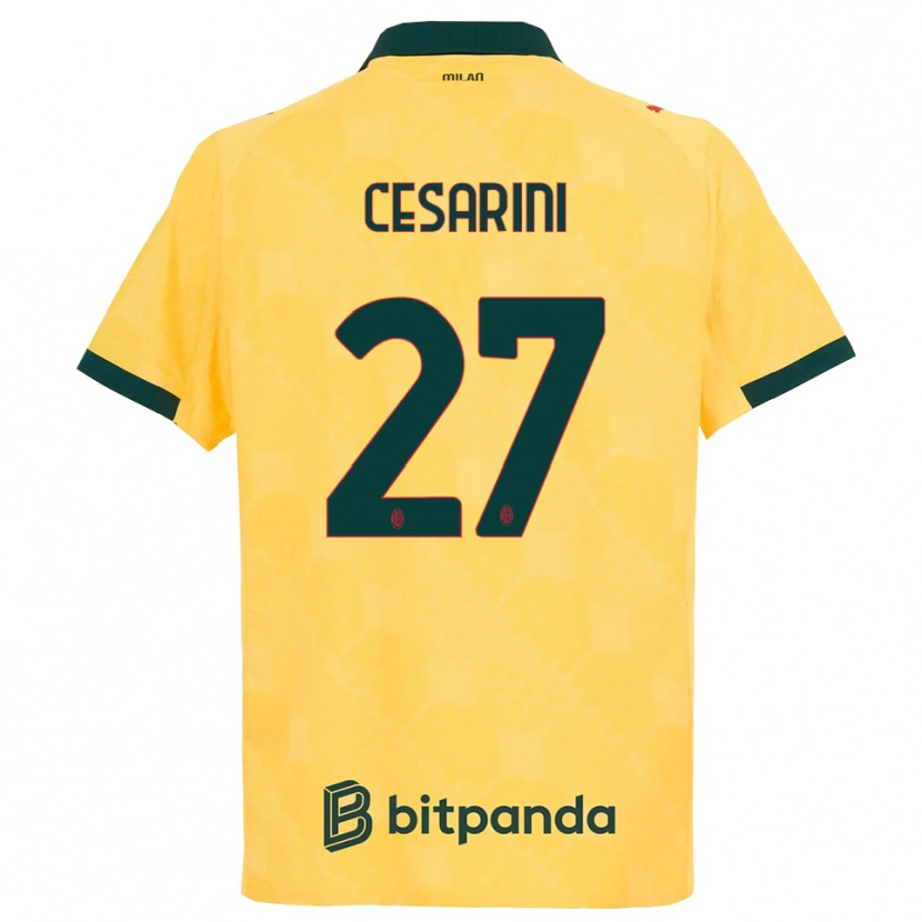 Danxen Uomo Maglia Erin Maria Patrizia Cesarini #27 Giallo Nero Kit Gara Third 2025/26 Maglietta