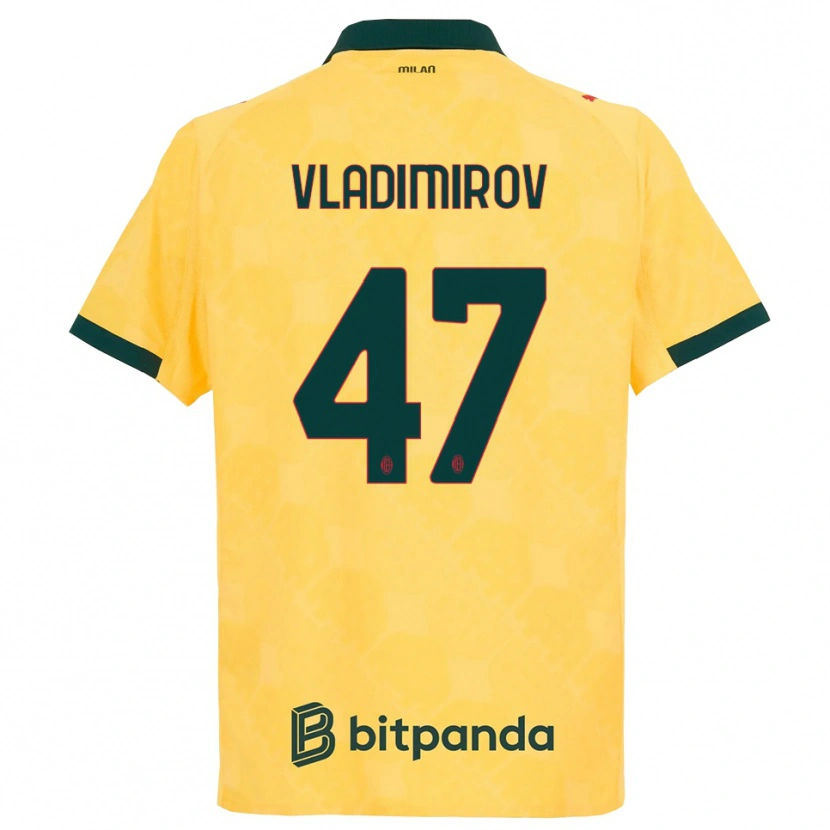 Danxen Uomo Maglia Valeri Vladimirov #47 Giallo Nero Kit Gara Third 2025/26 Maglietta
