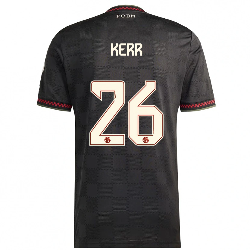 Danxen Uomo Maglia Samantha Kerr #26 Nero Bianco Kit Gara Third 2025/26 Maglietta