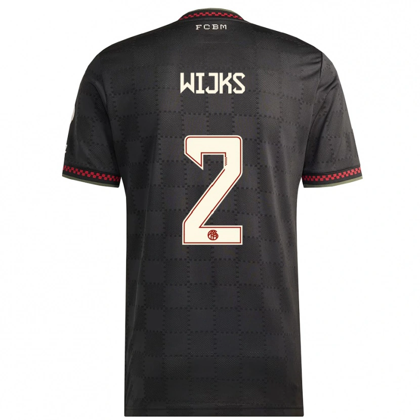 Danxen Uomo Maglia Chivano Wijks #2 Nero Bianco Kit Gara Third 2025/26 Maglietta