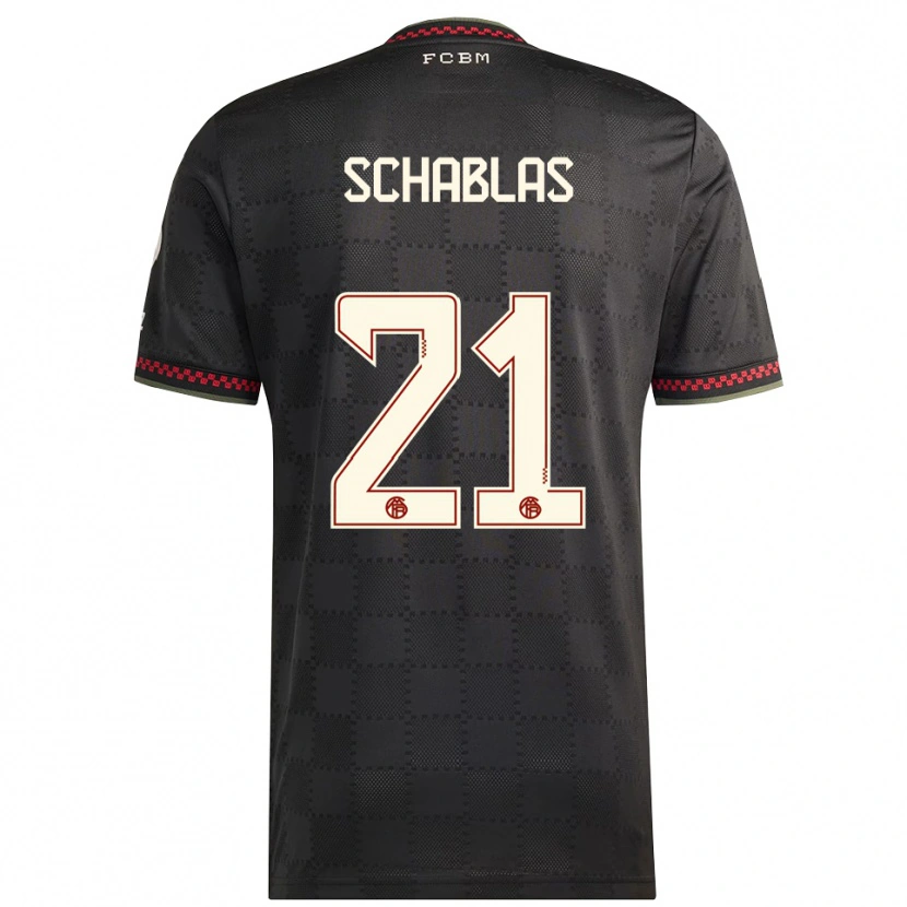 Danxen Uomo Maglia Matteo Schablas #21 Nero Bianco Kit Gara Third 2025/26 Maglietta
