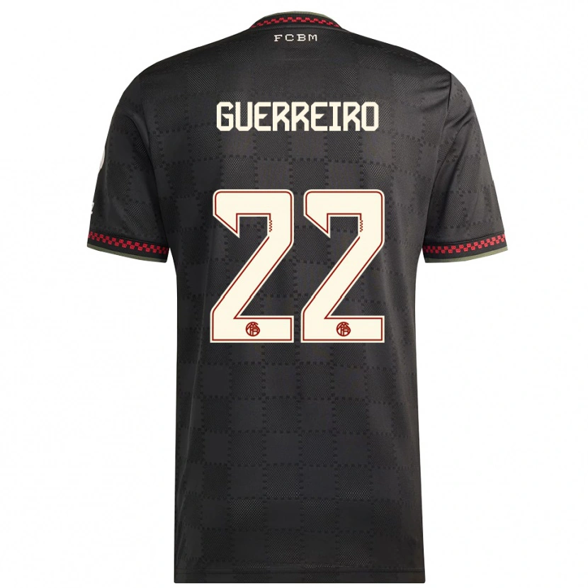 Danxen Uomo Maglia Raphaël Guerreiro #22 Nero Bianco Kit Gara Third 2025/26 Maglietta