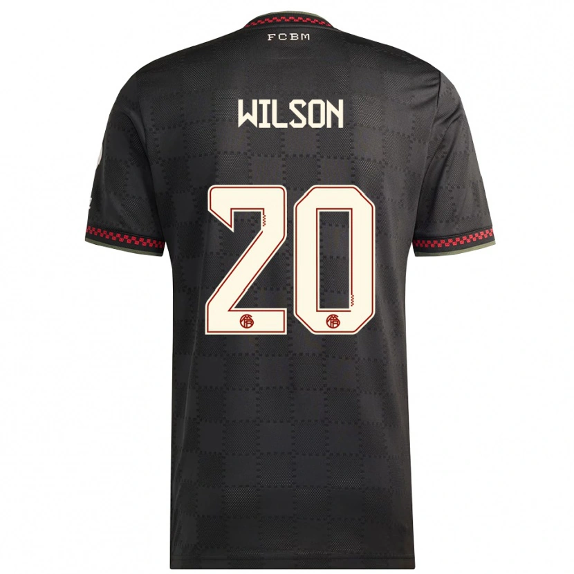 Danxen Uomo Maglia Oluwaseyi Wilson #20 Nero Bianco Kit Gara Third 2025/26 Maglietta