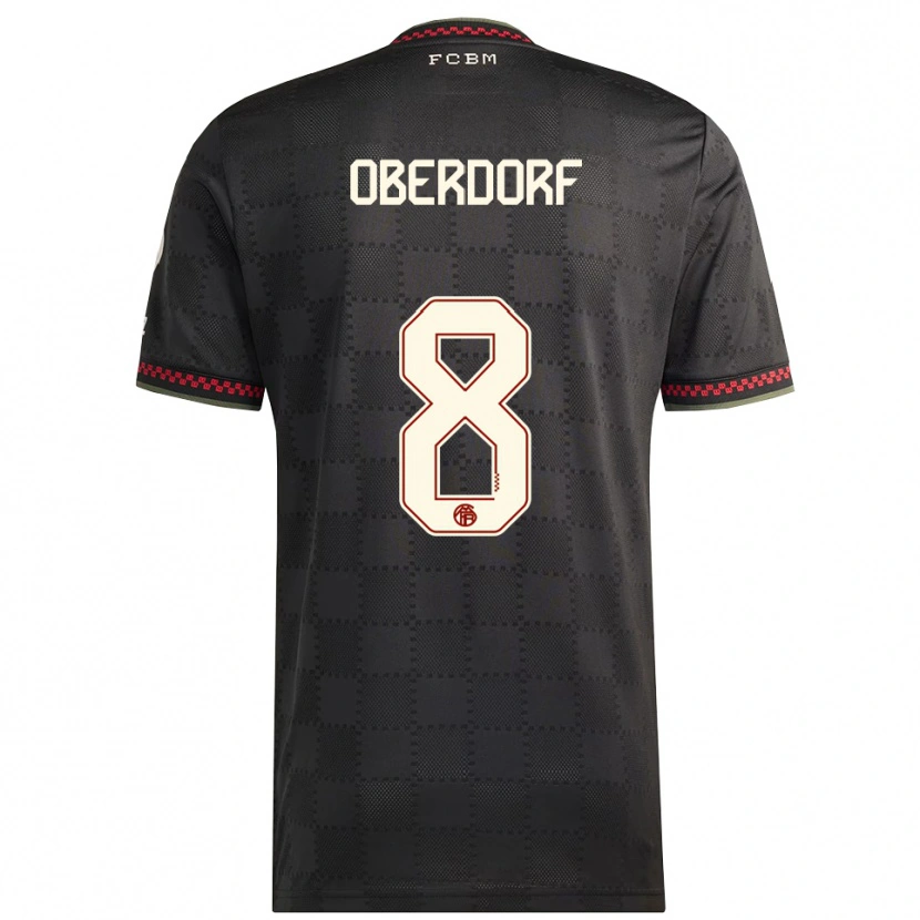 Danxen Uomo Maglia Lena Oberdorf #8 Nero Bianco Kit Gara Third 2025/26 Maglietta