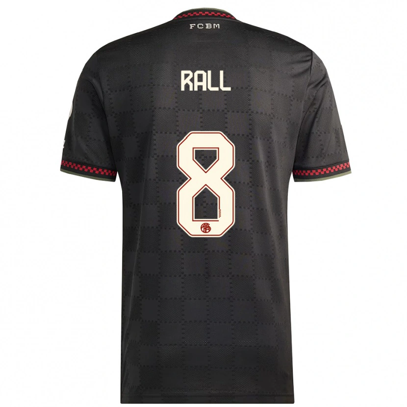 Danxen Uomo Maglia Maximiliane Rall #8 Nero Bianco Kit Gara Third 2025/26 Maglietta