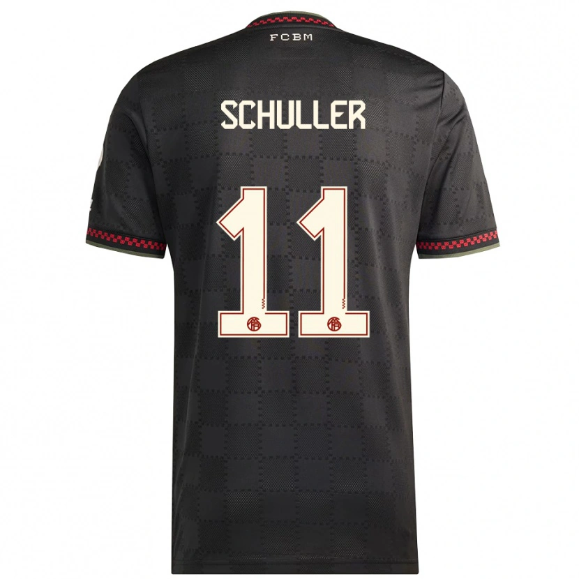 Danxen Uomo Maglia Lea Schuller #11 Nero Bianco Kit Gara Third 2025/26 Maglietta