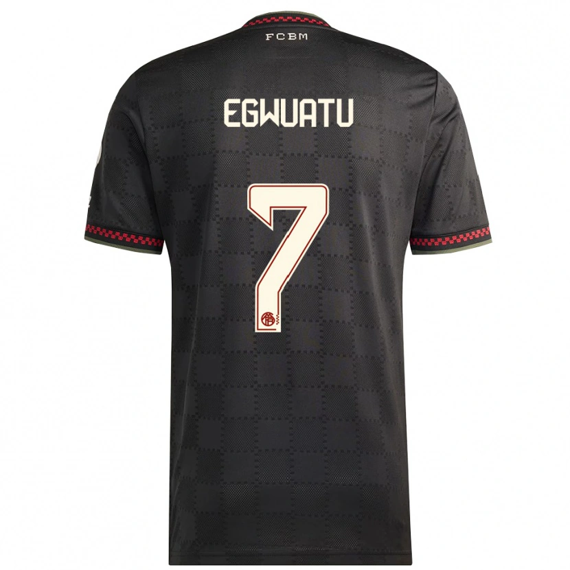 Danxen Uomo Maglia Frank Egwuatu #7 Nero Bianco Kit Gara Third 2025/26 Maglietta