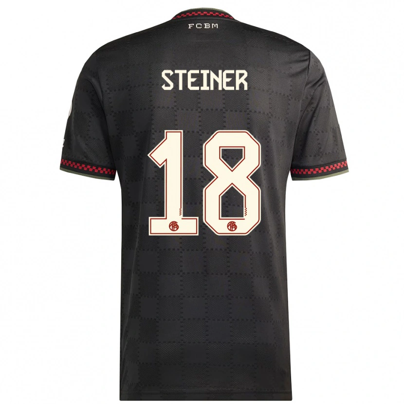 Danxen Uomo Maglia Michael Steiner #18 Nero Bianco Kit Gara Third 2025/26 Maglietta