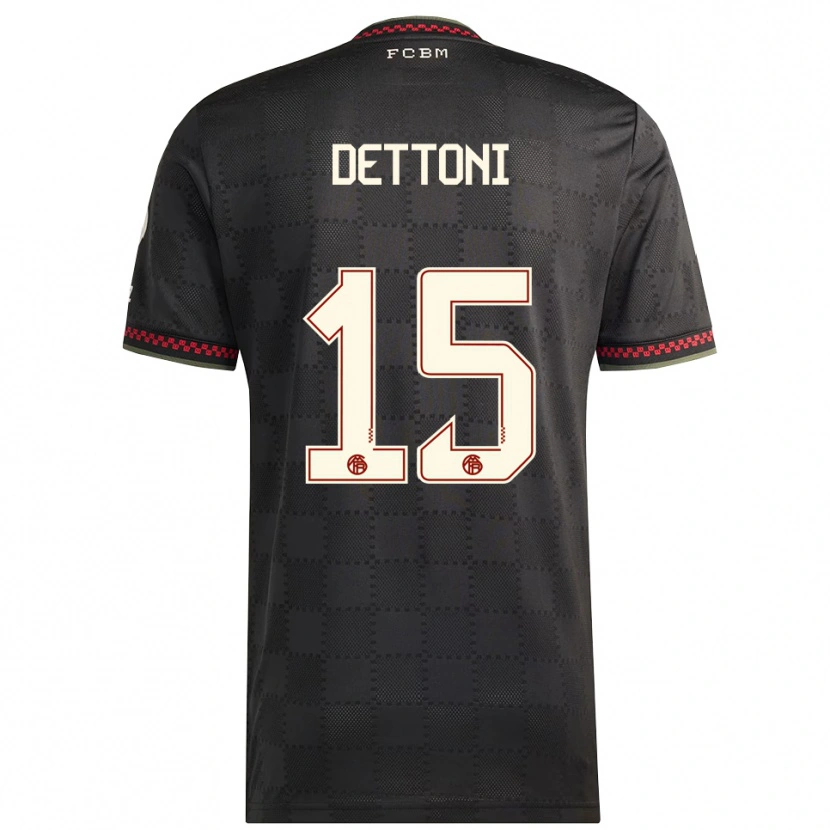 Danxen Uomo Maglia Grayson Dettoni #15 Nero Bianco Kit Gara Third 2025/26 Maglietta