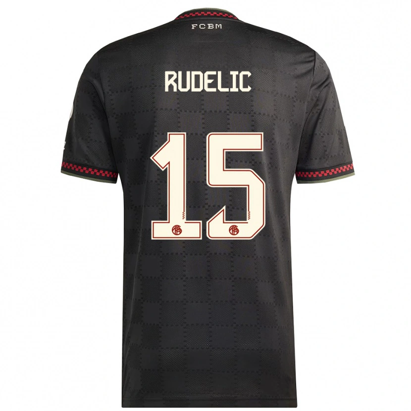 Danxen Uomo Maglia Ivana Rudelic #15 Nero Bianco Kit Gara Third 2025/26 Maglietta