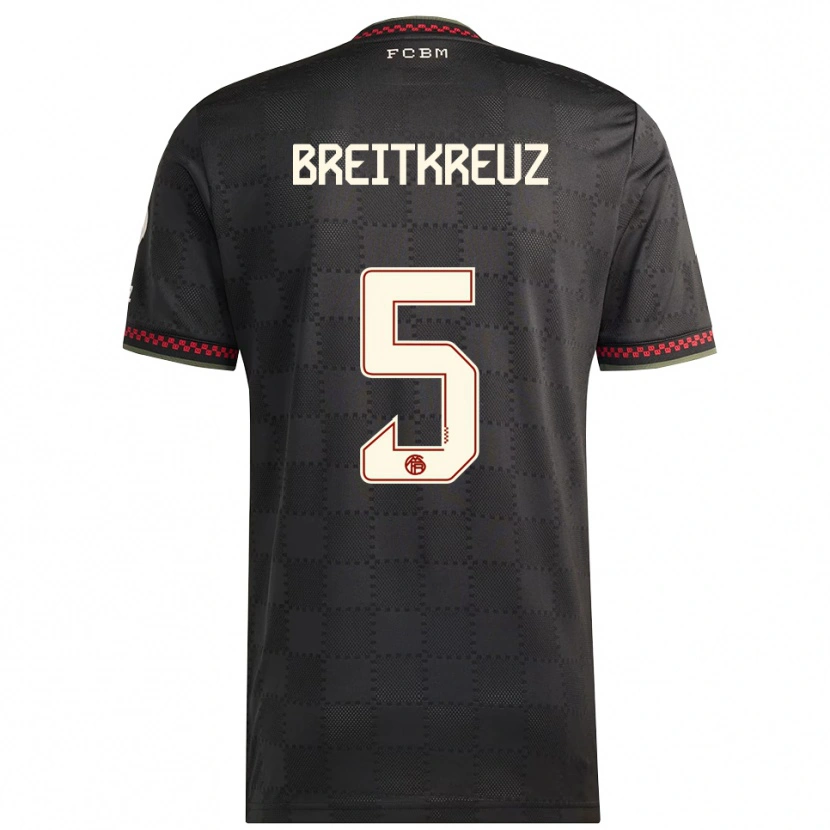 Danxen Uomo Maglia Steve Breitkreuz #5 Nero Bianco Kit Gara Third 2025/26 Maglietta