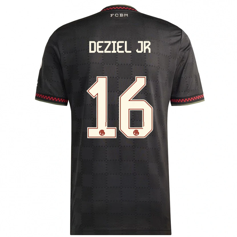 Danxen Uomo Maglia Robert Deziel Jr #16 Nero Bianco Kit Gara Third 2025/26 Maglietta