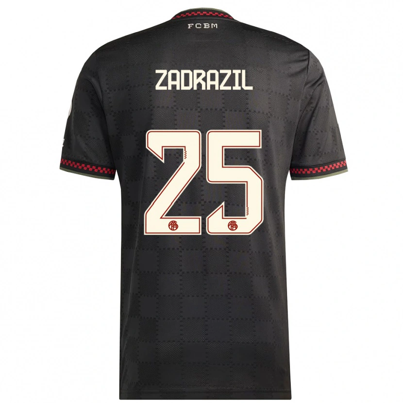 Danxen Uomo Maglia Sarah Zadrazil #25 Nero Bianco Kit Gara Third 2025/26 Maglietta