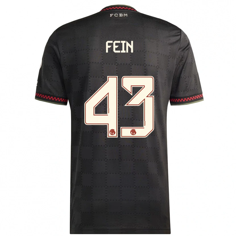 Danxen Uomo Maglia Adrian Fein #43 Nero Bianco Kit Gara Third 2025/26 Maglietta