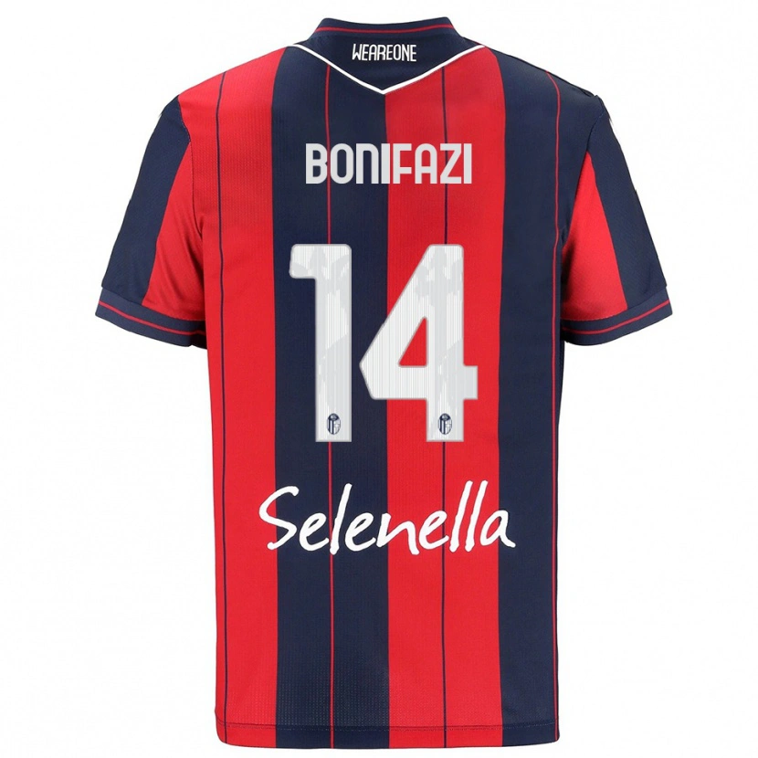 Danxen Donna Maglia Kevin Bonifazi #14 Rosso Blu Navy Kit Gara Home 2025/26 Maglietta