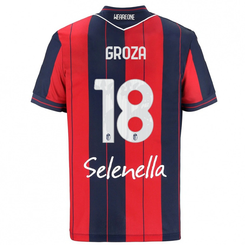 Danxen Donna Maglia Darius Groza #18 Rosso Blu Navy Kit Gara Home 2025/26 Maglietta