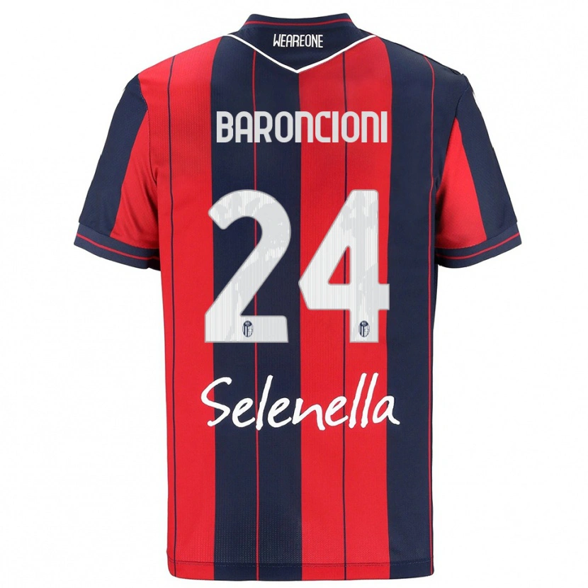 Danxen Donna Maglia Davide Baroncioni #24 Rosso Blu Navy Kit Gara Home 2025/26 Maglietta