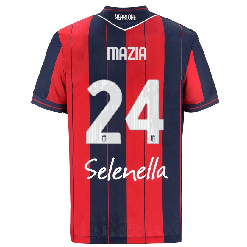 Danxen Donna Maglia Andrea Mazia #24 Rosso Blu Navy Kit Gara Home 2025/26 Maglietta