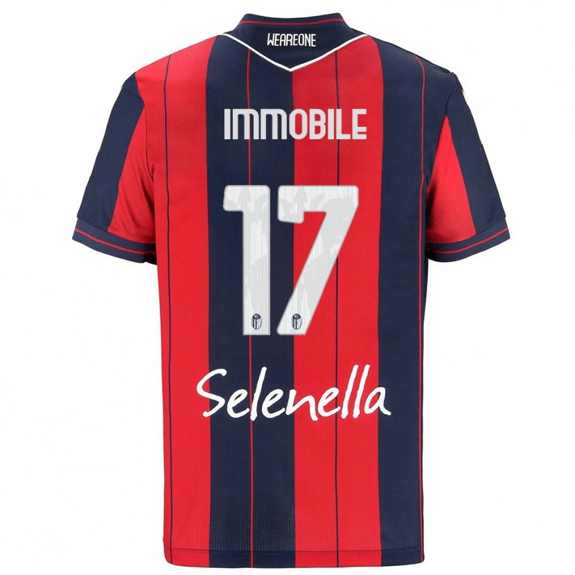 Danxen Donna Maglia Ciro Immobile #17 Rosso Blu Navy Kit Gara Home 2025/26 Maglietta