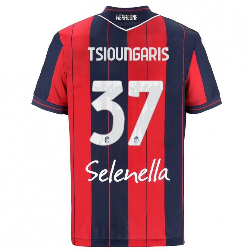 Danxen Donna Maglia Theodoros Tsioungaris #37 Rosso Blu Navy Kit Gara Home 2025/26 Maglietta