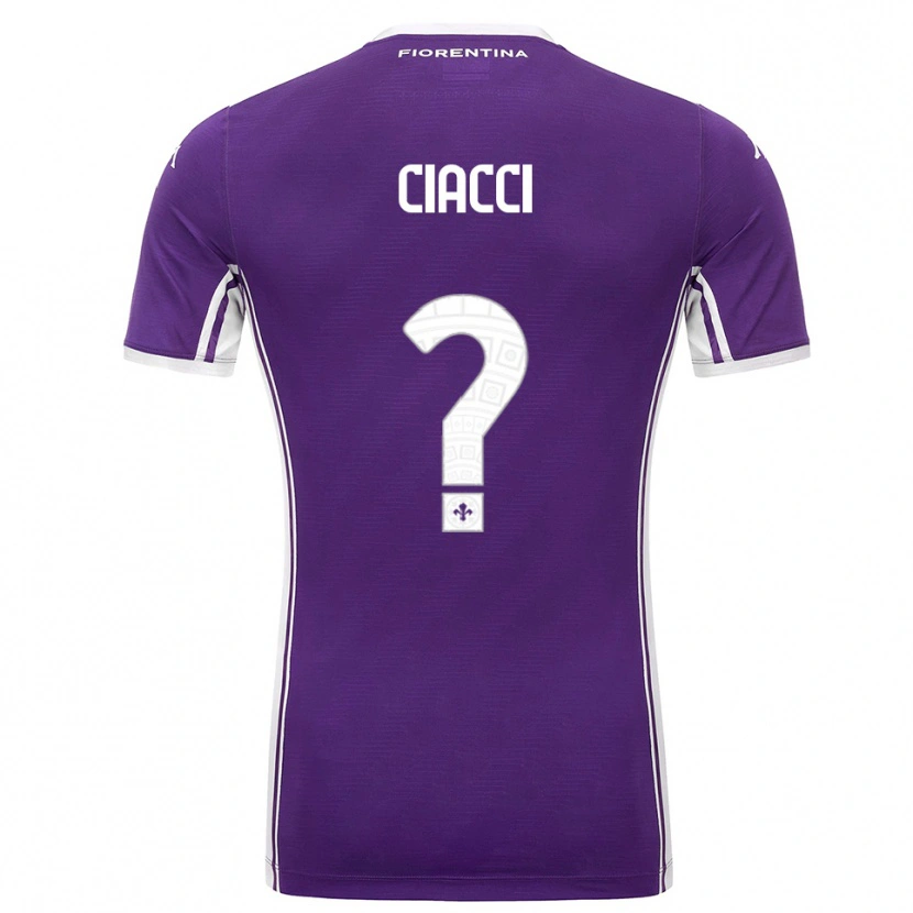 Danxen Donna Maglia Niccolò Ciacci #0 Viola Bianco Kit Gara Home 2025/26 Maglietta