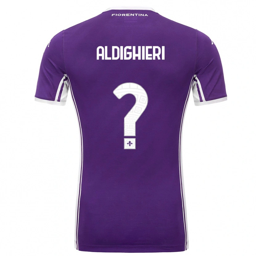 Danxen Donna Maglia Benedetto Aldighieri #0 Viola Bianco Kit Gara Home 2025/26 Maglietta