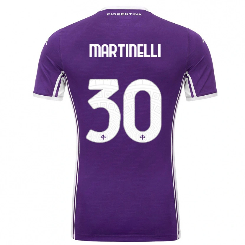 Danxen Donna Maglia Tommaso Martinelli #30 Viola Bianco Kit Gara Home 2025/26 Maglietta