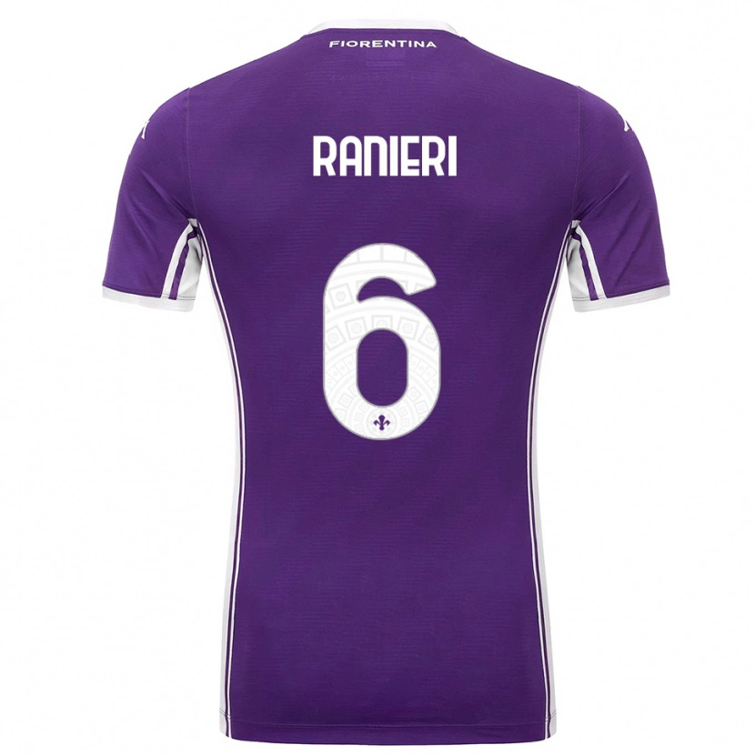 Danxen Donna Maglia Luca Ranieri #6 Viola Bianco Kit Gara Home 2025/26 Maglietta