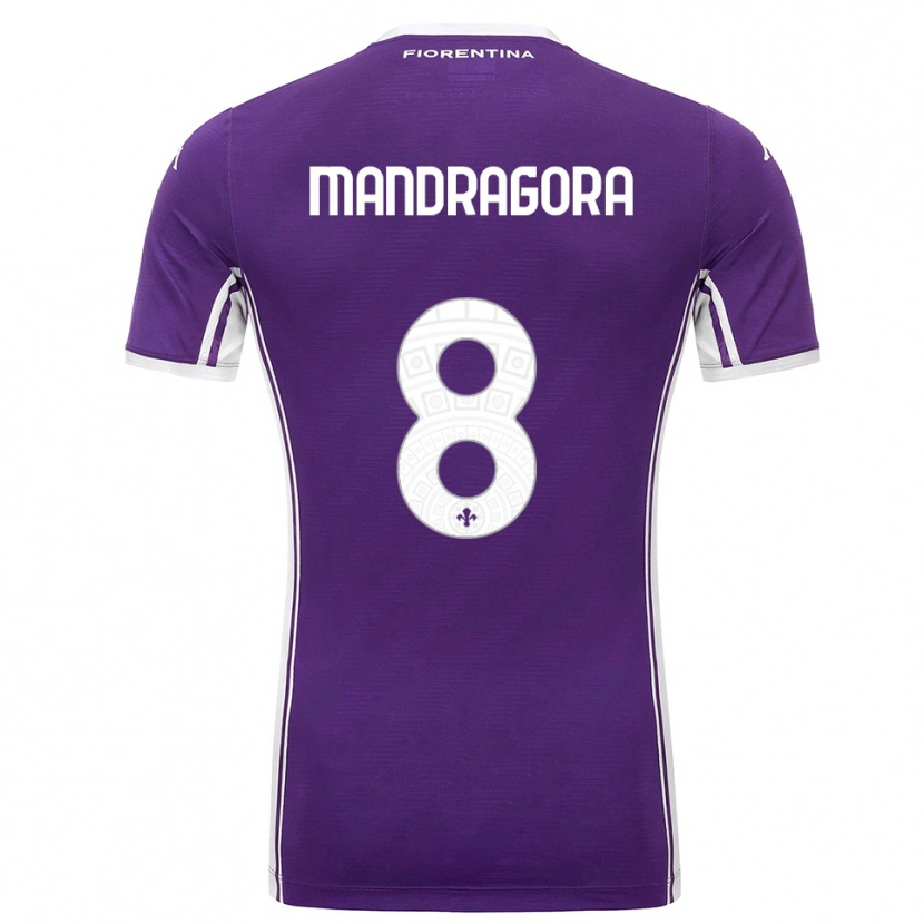 Danxen Donna Maglia Rolando Mandragora #8 Viola Bianco Kit Gara Home 2025/26 Maglietta