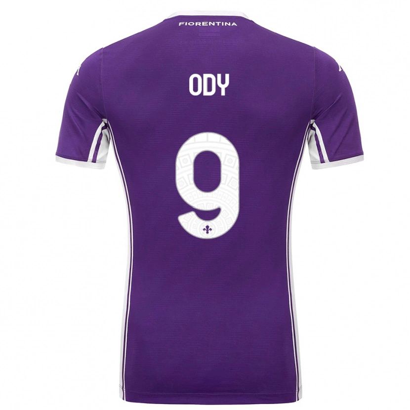 Danxen Donna Maglia Edwin Ody #9 Viola Bianco Kit Gara Home 2025/26 Maglietta