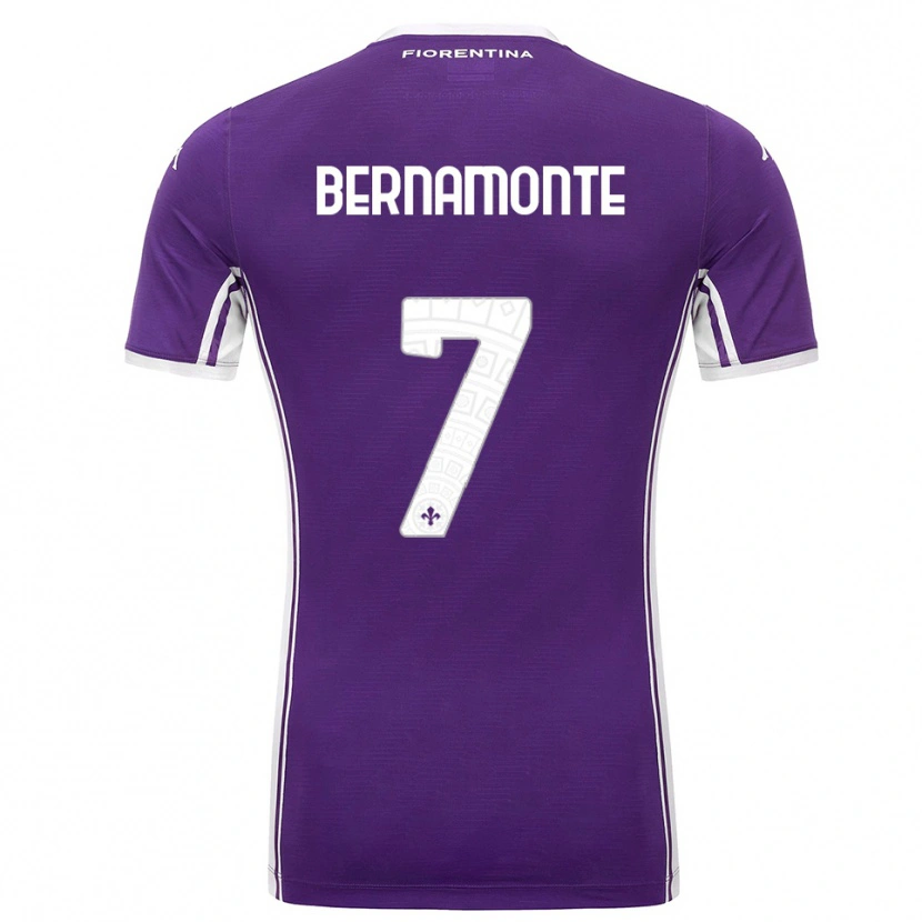 Danxen Donna Maglia Lorenzo Bernamonte #7 Viola Bianco Kit Gara Home 2025/26 Maglietta